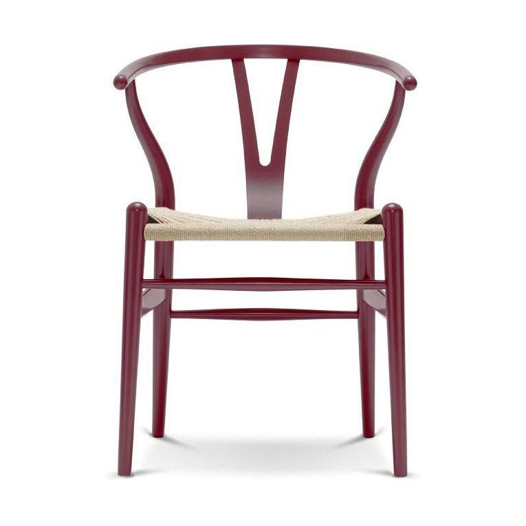 Carl Hansen Ch24 Y Chair Chair Corde en papier naturel, hêtre/rouge baie