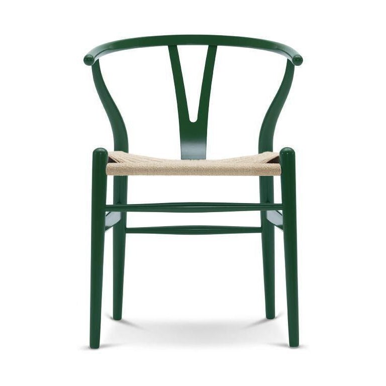 Carl Hansen Ch24 Y Chair Chair Corde en papier naturel, hêtre/vert herbe