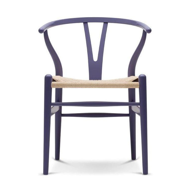 Carl Hansen Ch24 Y Chair Chair Corde en papier naturel, hêtre/violet bleu
