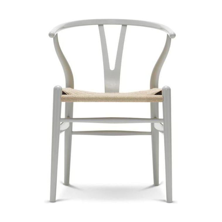 Carl Hansen Ch24 Y Chair Chair Corde en papier naturel, hêtre/gris argenté