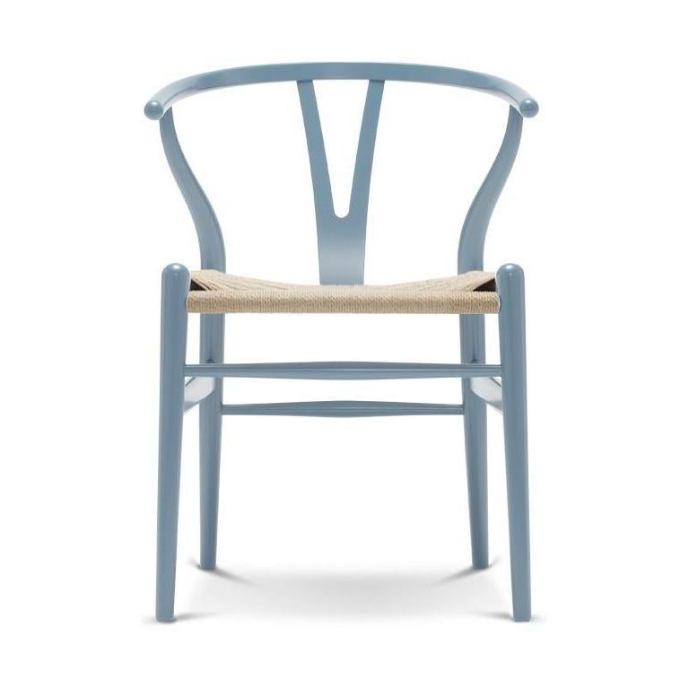 Carl Hansen Ch24 Y Chair Chair Corde en papier naturel, hêtre/bleu acier