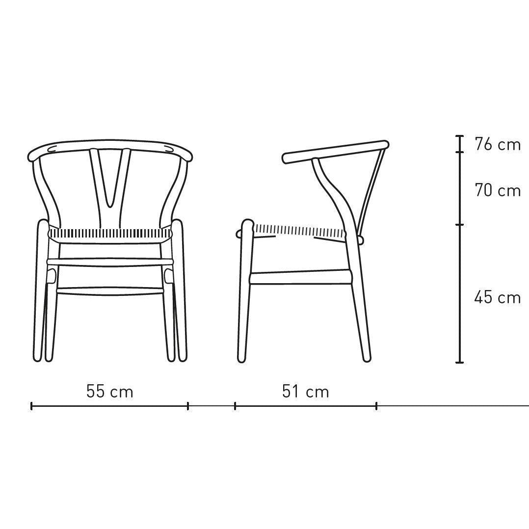 Carl Hansen CH24 Y Silla de silla Cordón de papel natural, Beech/Vanilla White