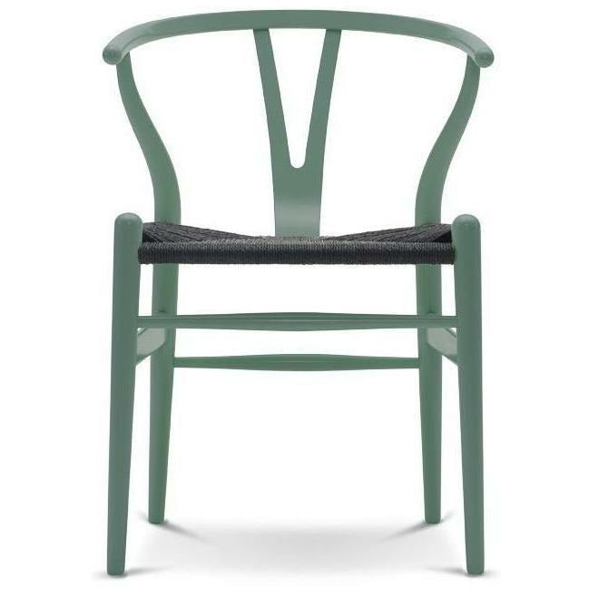 Carl Hansen Ch24 Y Cadeira Cadeira Black Paper Cord, faia/Green a gasolina