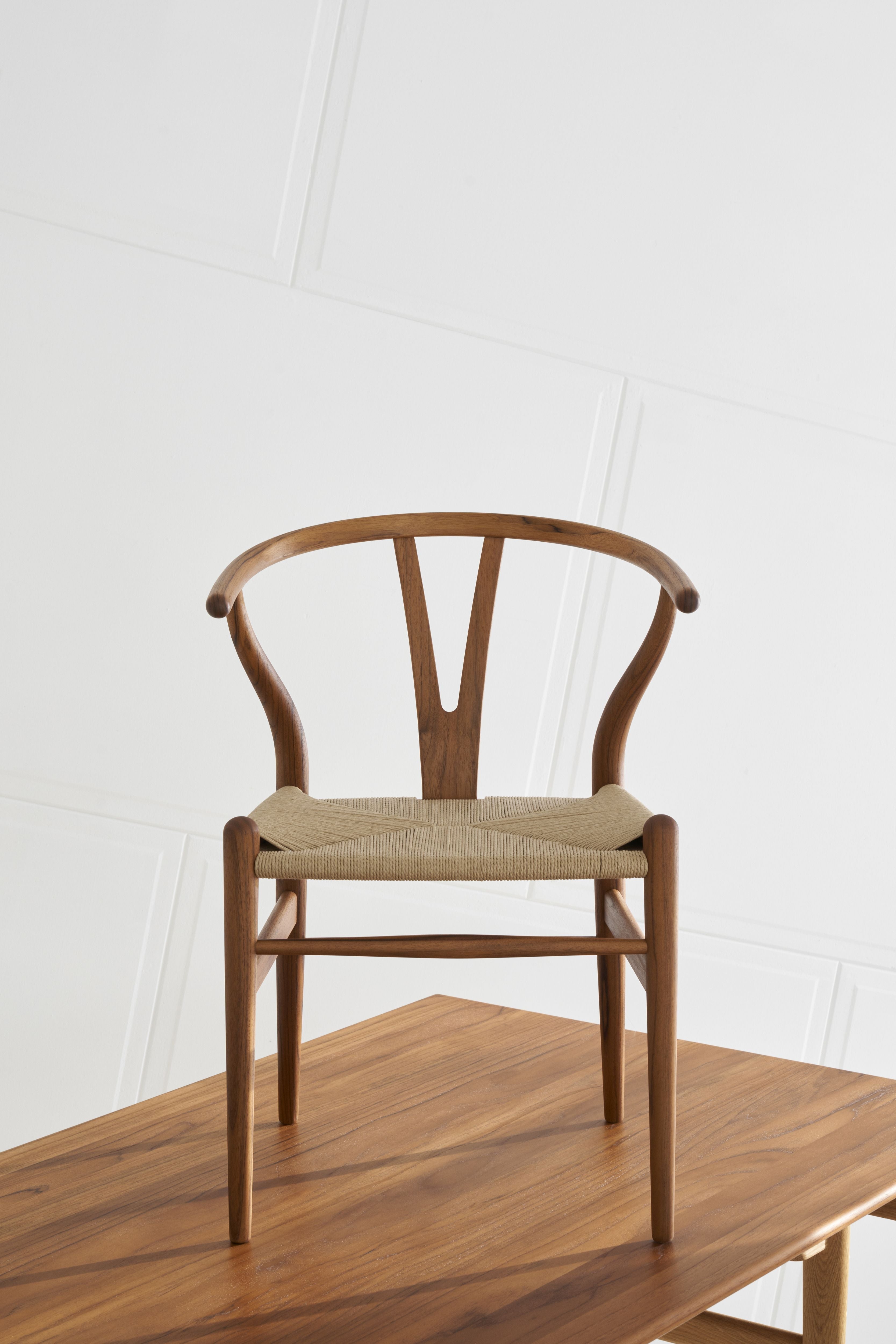 Carl Hansen CH24 Tea de silla de espíritu de la espoleta, cordón natural