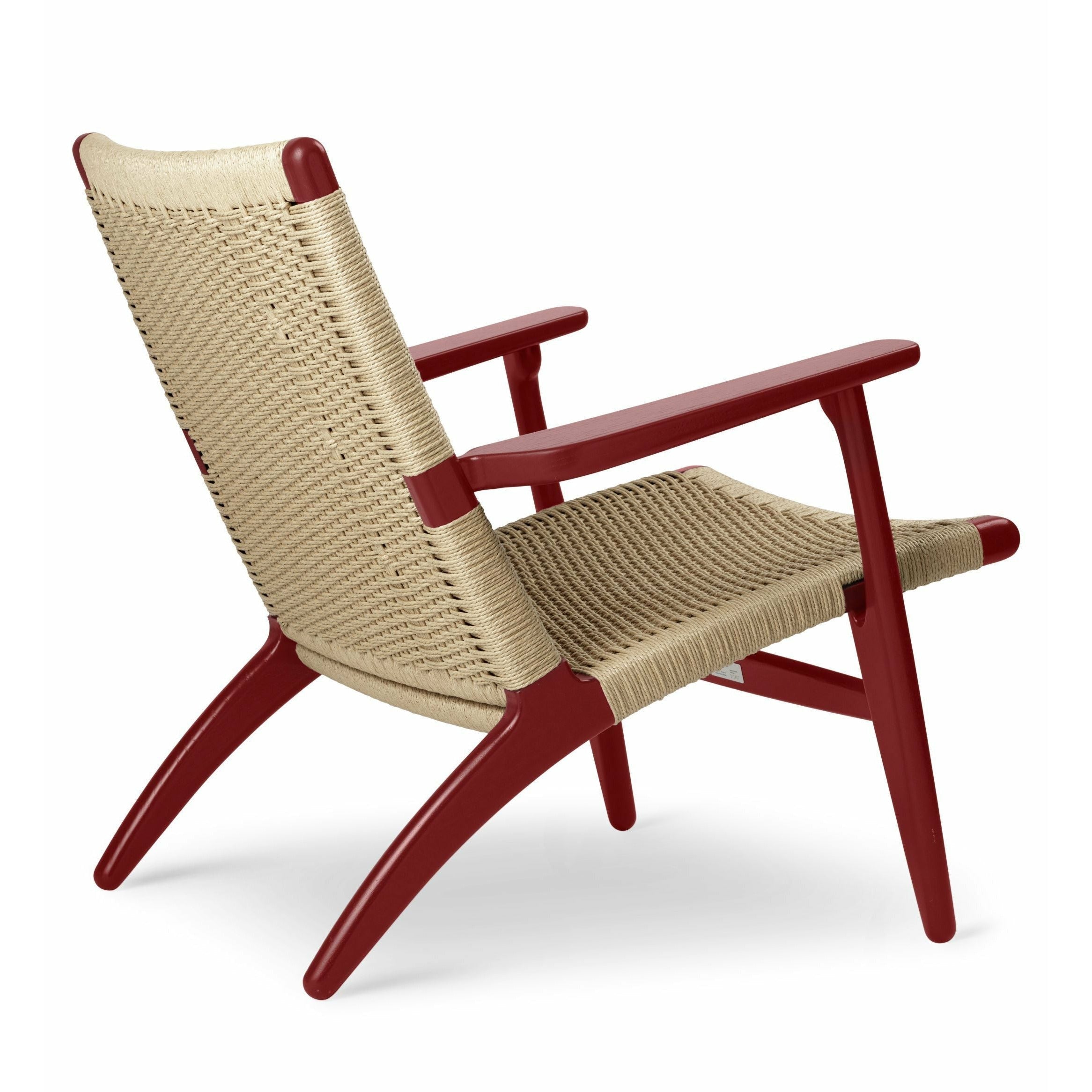 Carl Hansen Ch25 Lounge Chair Oak, Falu Red/Natural Cord