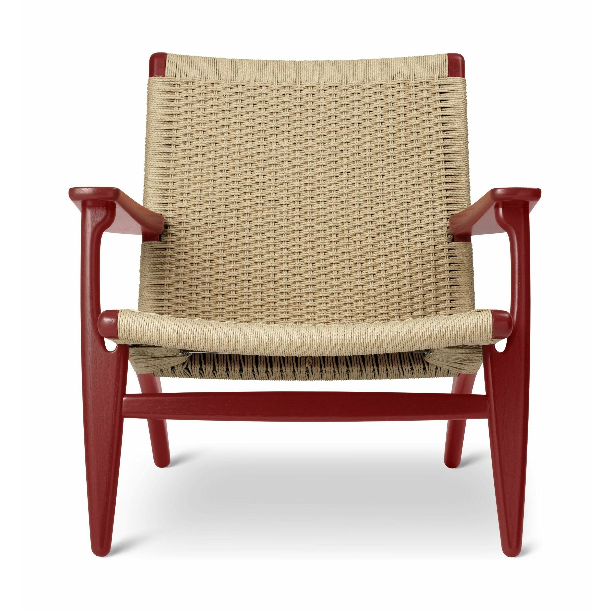Carl Hansen Ch25 Lounge Chair Oak, Falu Red/Natural Cord