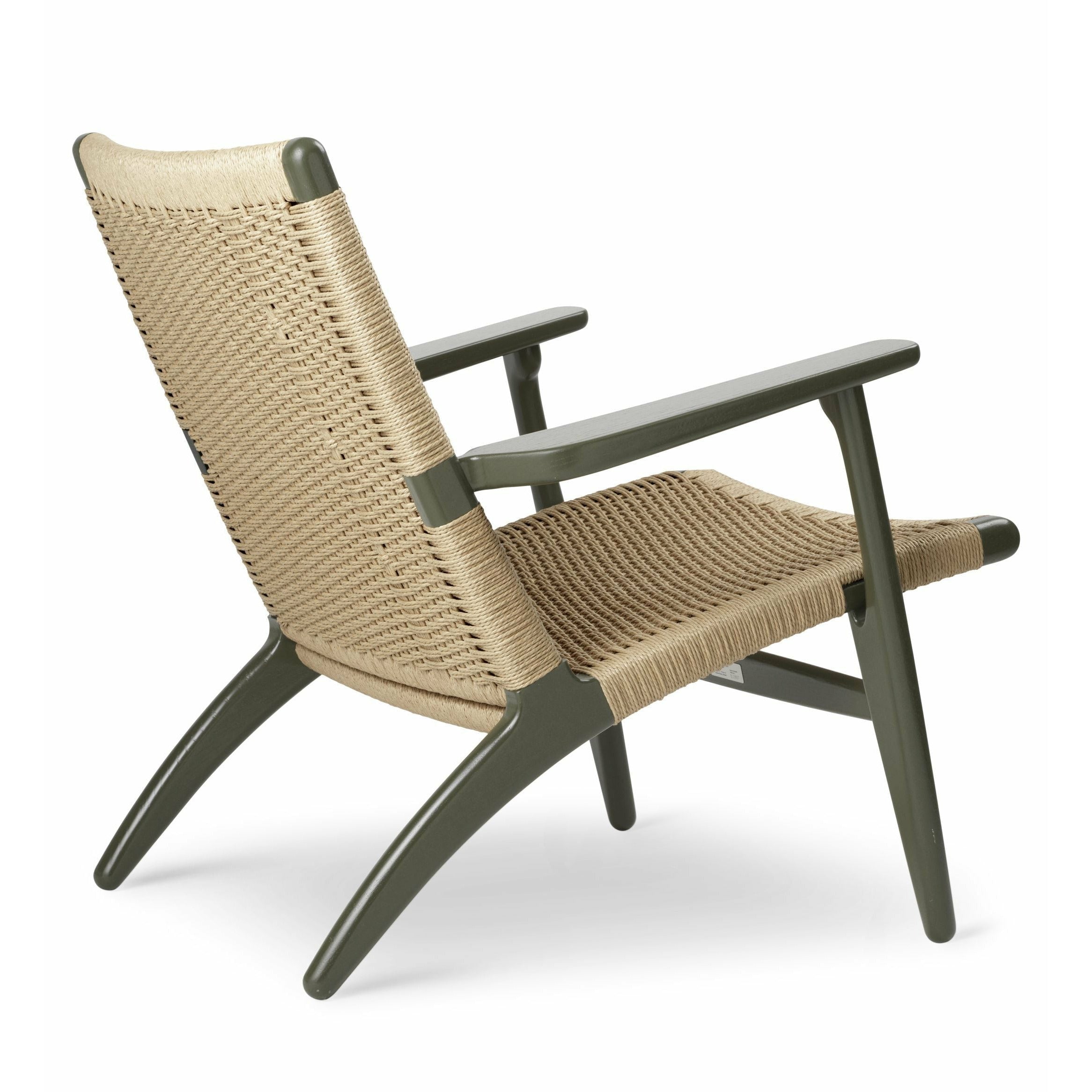 Carl Hansen Ch25 Lounge Chair Oak, Seaweed Green/Natural Corded