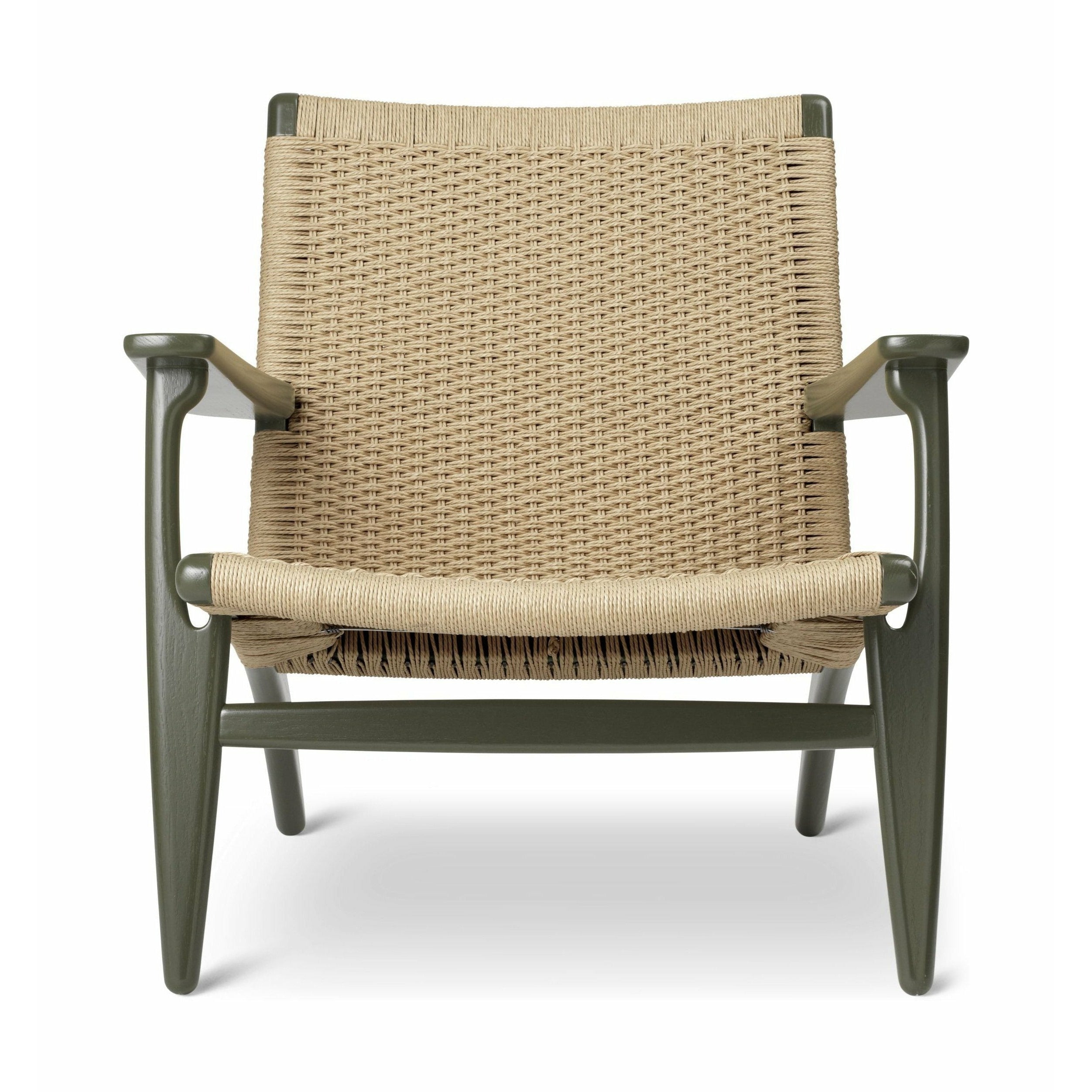 Carl Hansen CH25 Lounge Chair Eiche, Seetanggrün/Naturkabel