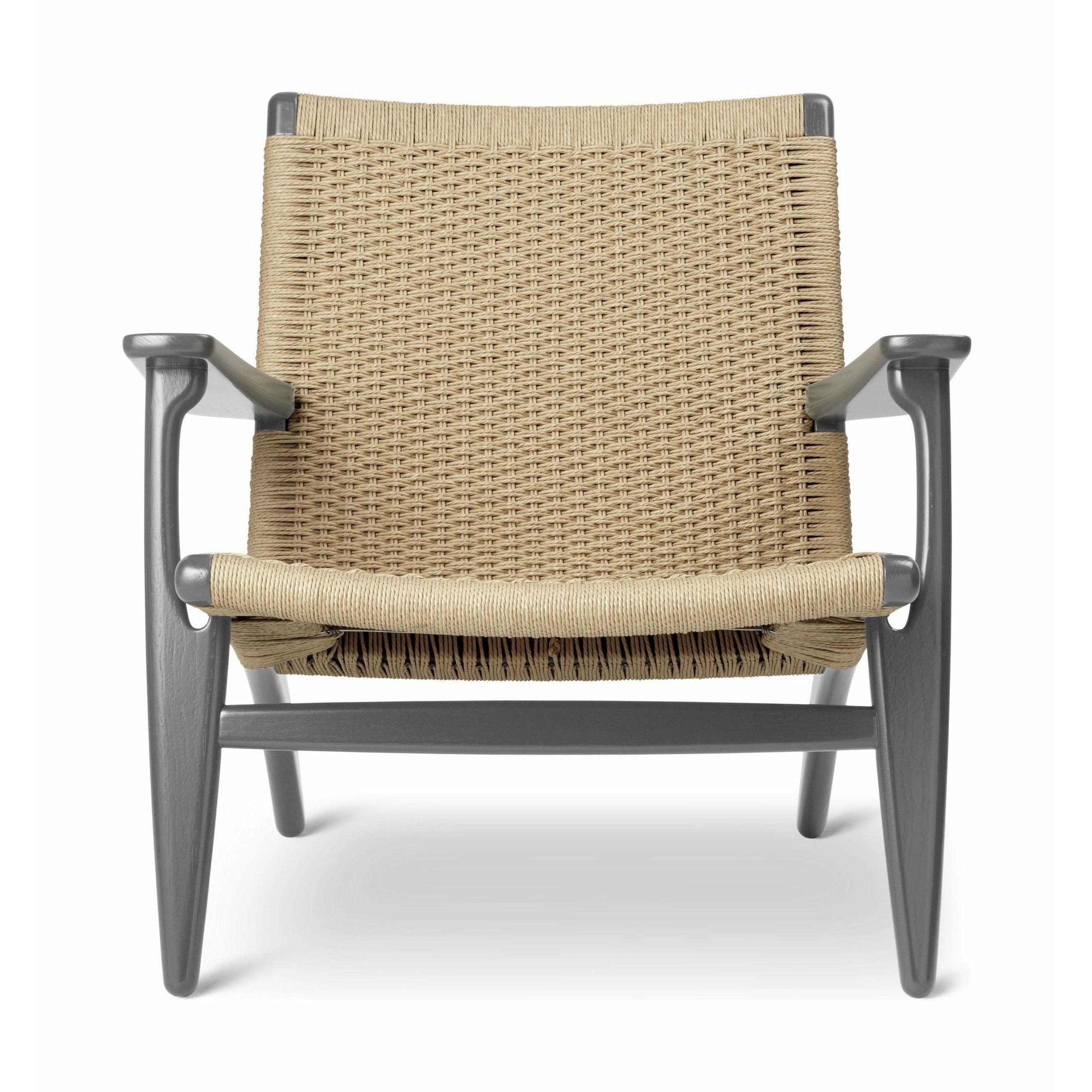 Carl Hansen CH25 Lounge Chair Oak, Slate Brown/Natural Cord Special Edition