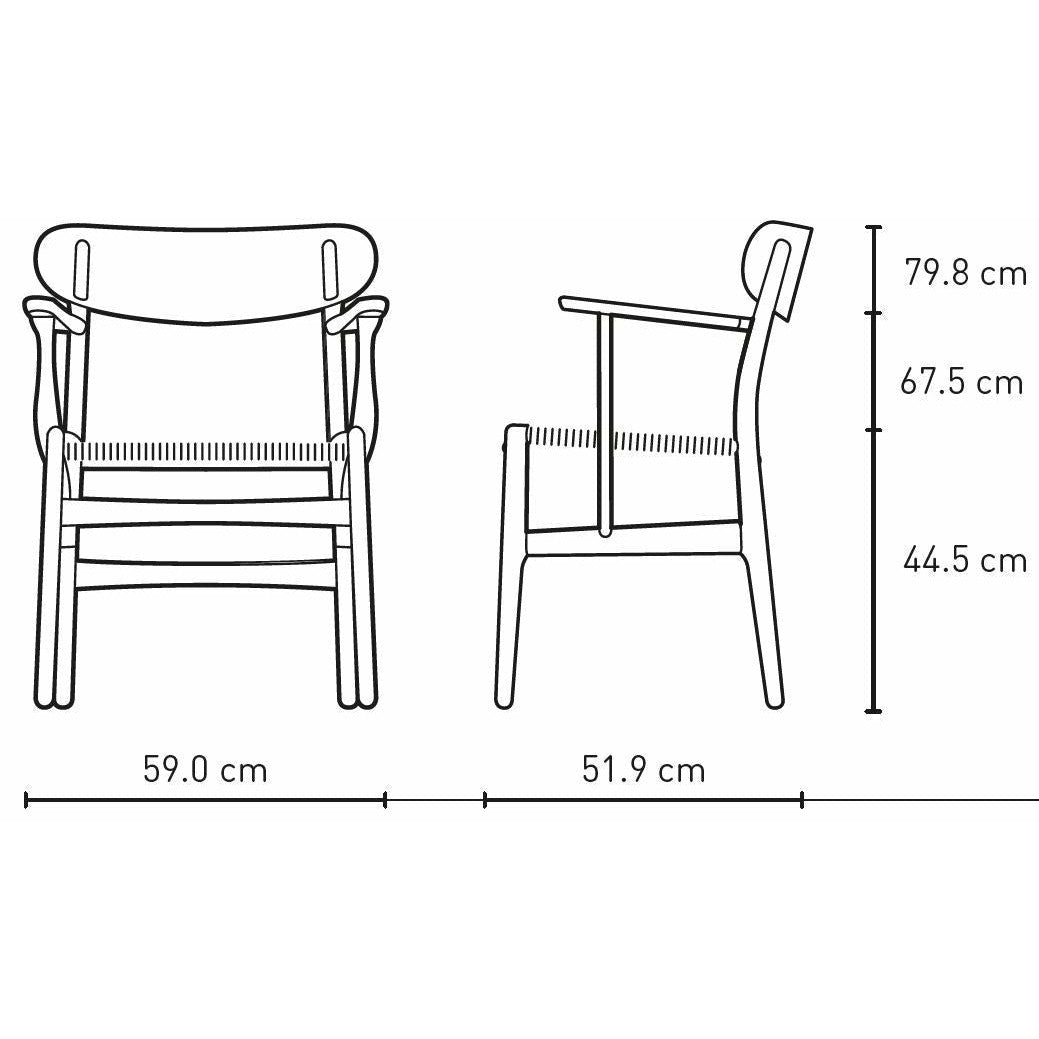 Chaise Carl Hansen CH26, savon en chêne / cordon naturel