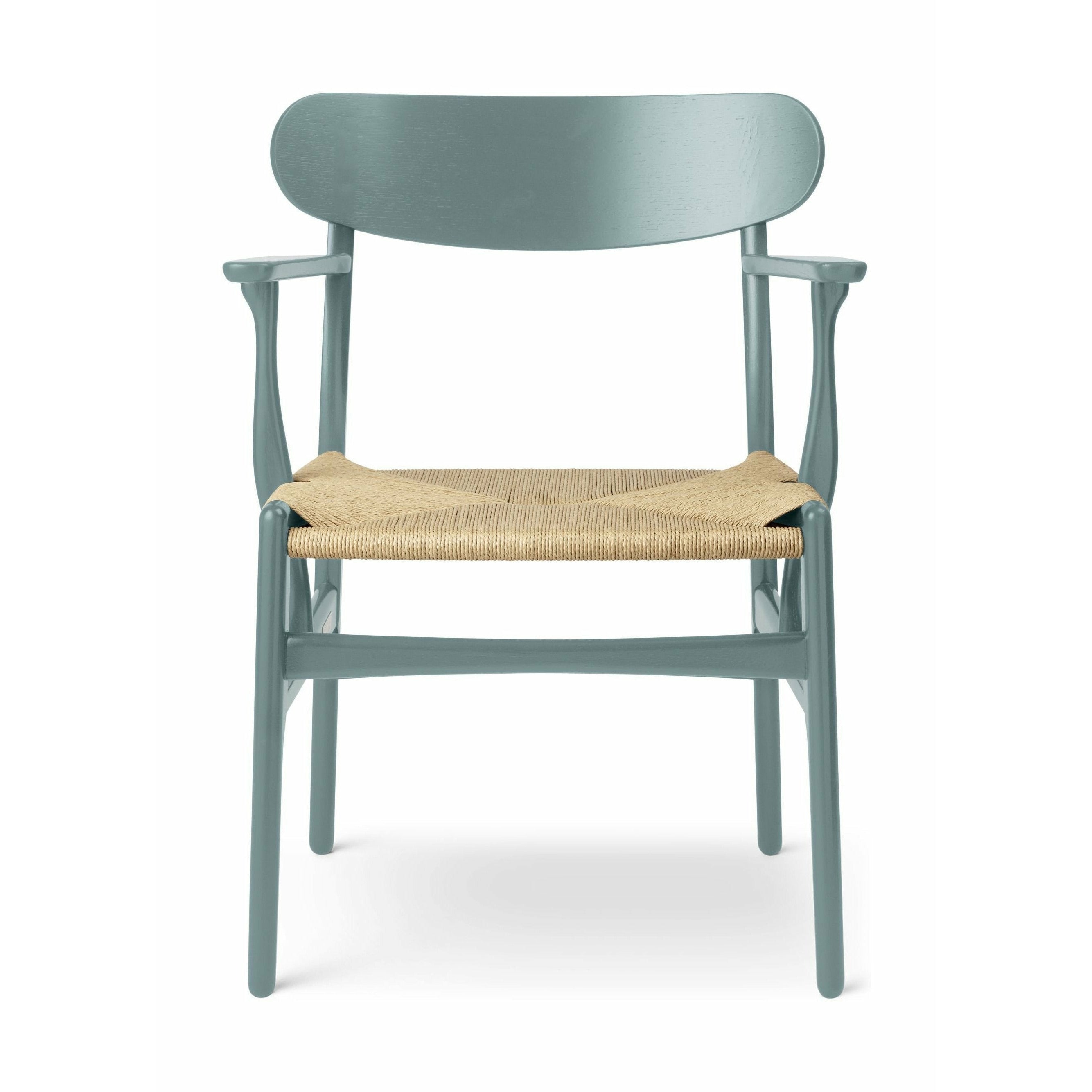 Carl Hansen Ch26 Chair Oak, Pewter Blue/Natural Woven