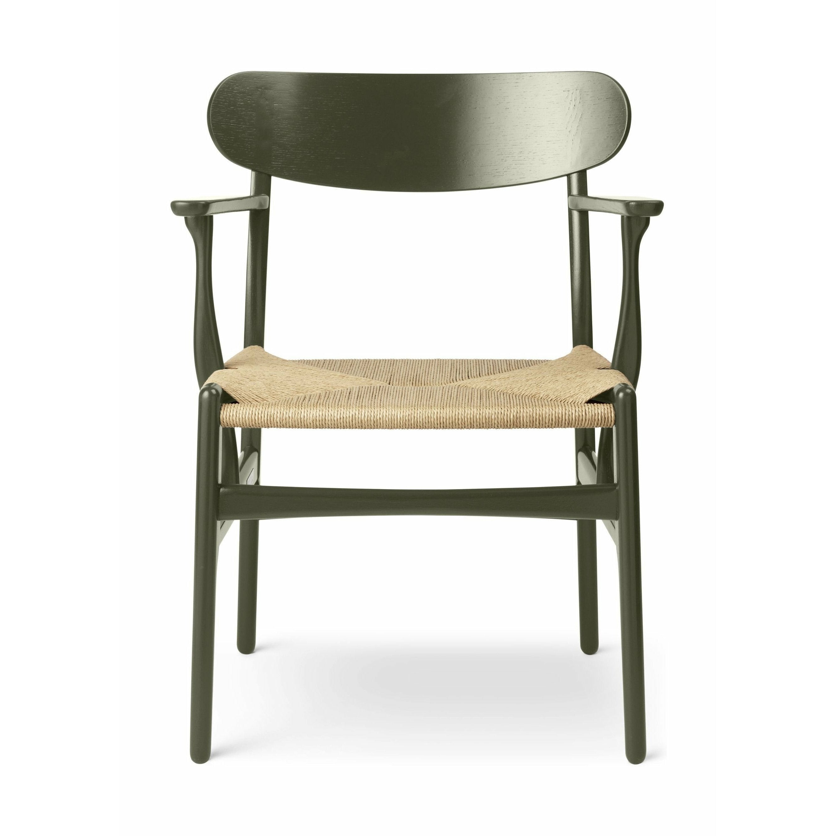 Carl Hansen CH26 chaise Chêne, Green d'algues / cordon naturel