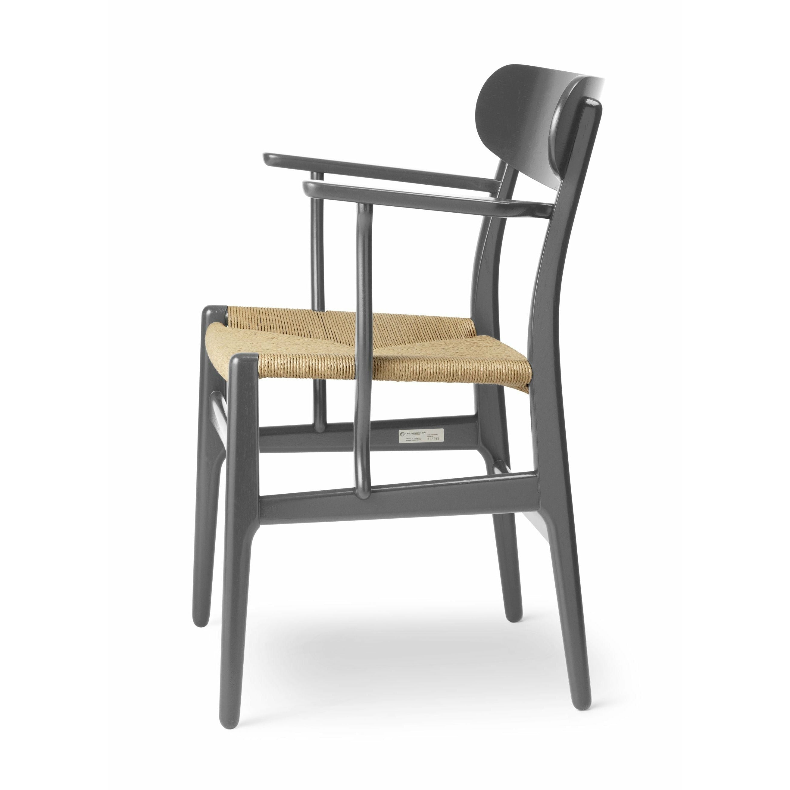 Carl Hansen CH26 chaise chaise, ardoise brun / osier naturel