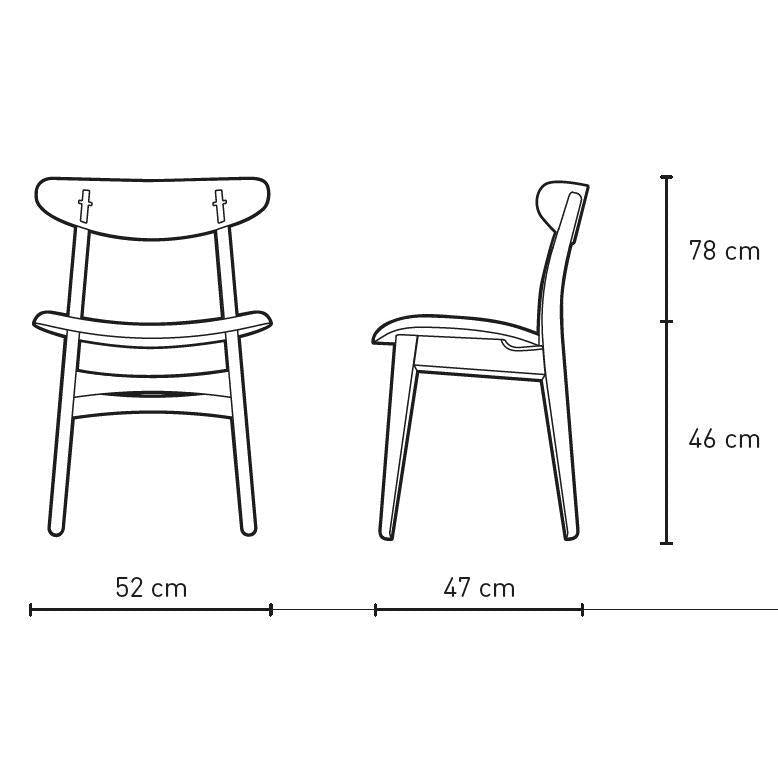 Silla CH30P Carl Hansen, roble engrasado, cuero burdeos