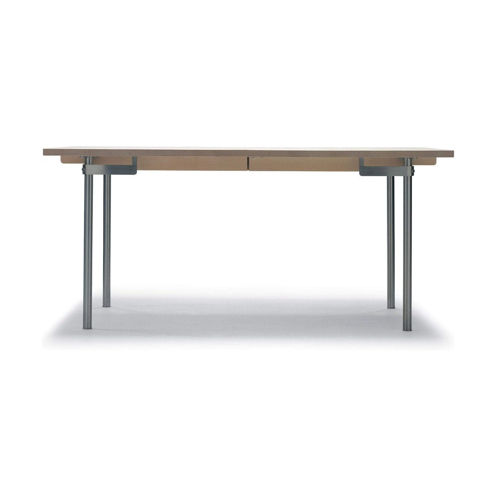 Mesa de comedor Carl Hansen CH322 sin top adicional, acero/roble engrasado