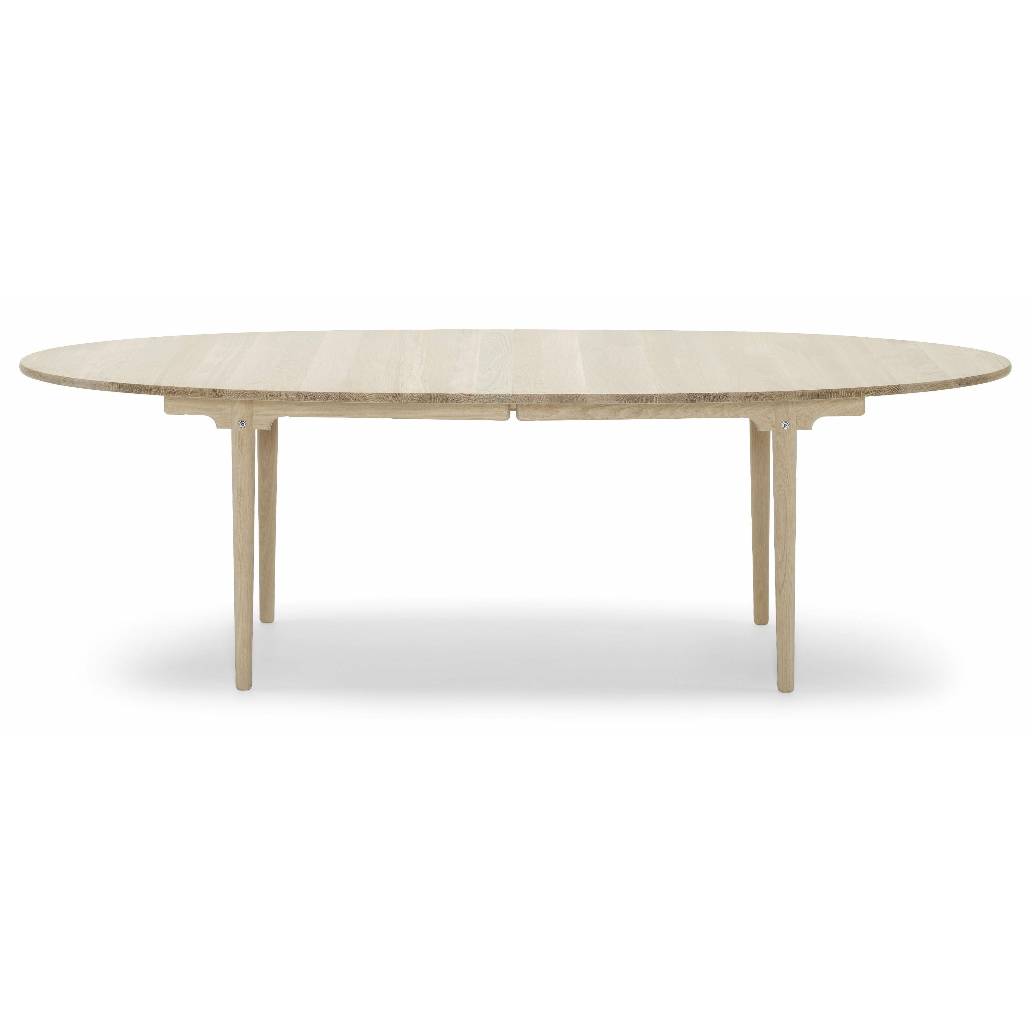 Mesa de comedor Carl Hansen CH339 diseñada para 2 placas de extracción, roble en jabón