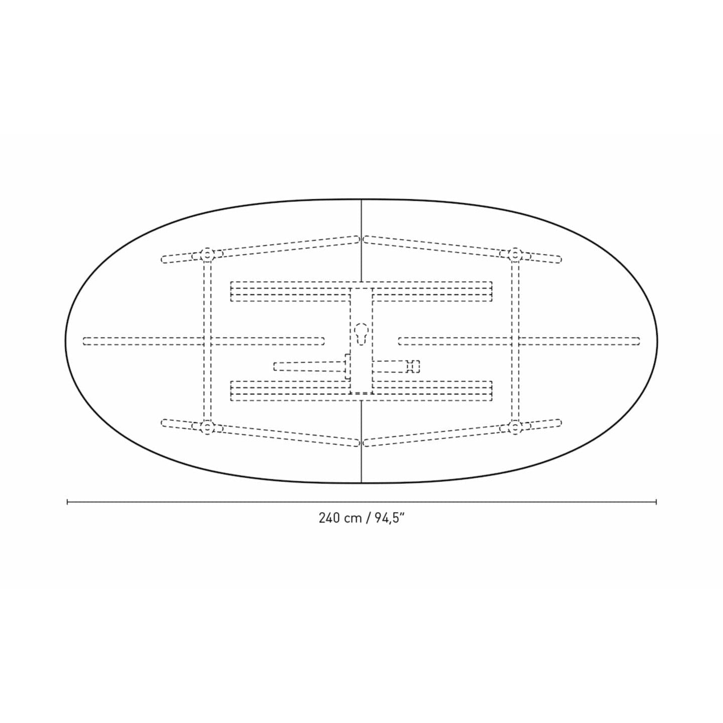 Mesa de comedor Carl Hansen CH339 diseñada para 4 placas de extracción, aceite de color humo de roble