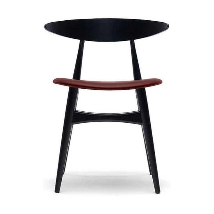 Carl Hansen CH33 P chaise, hêtre noir / cuir marron