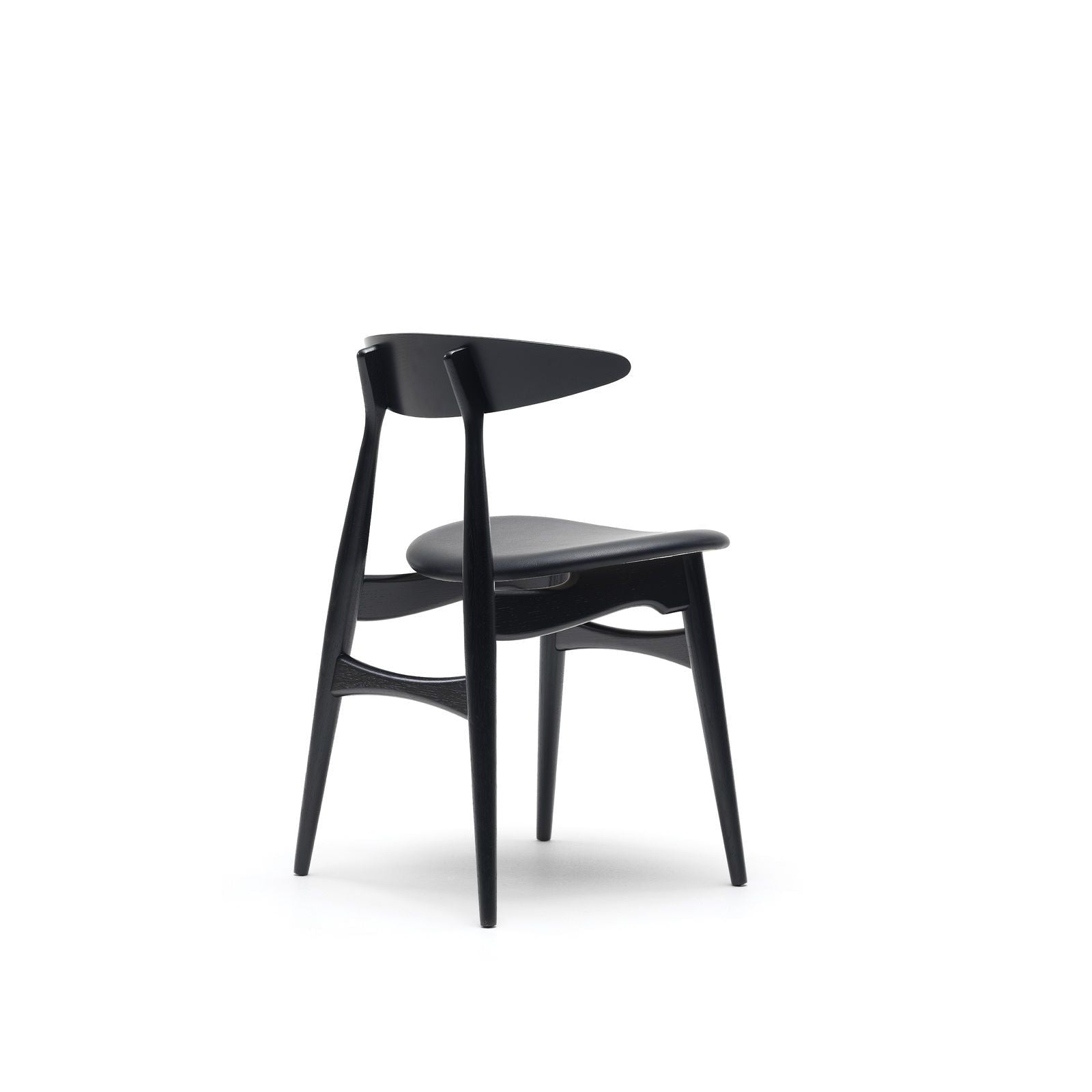 Carl Hansen CH33 P chaise, chêne noir / cuir noir