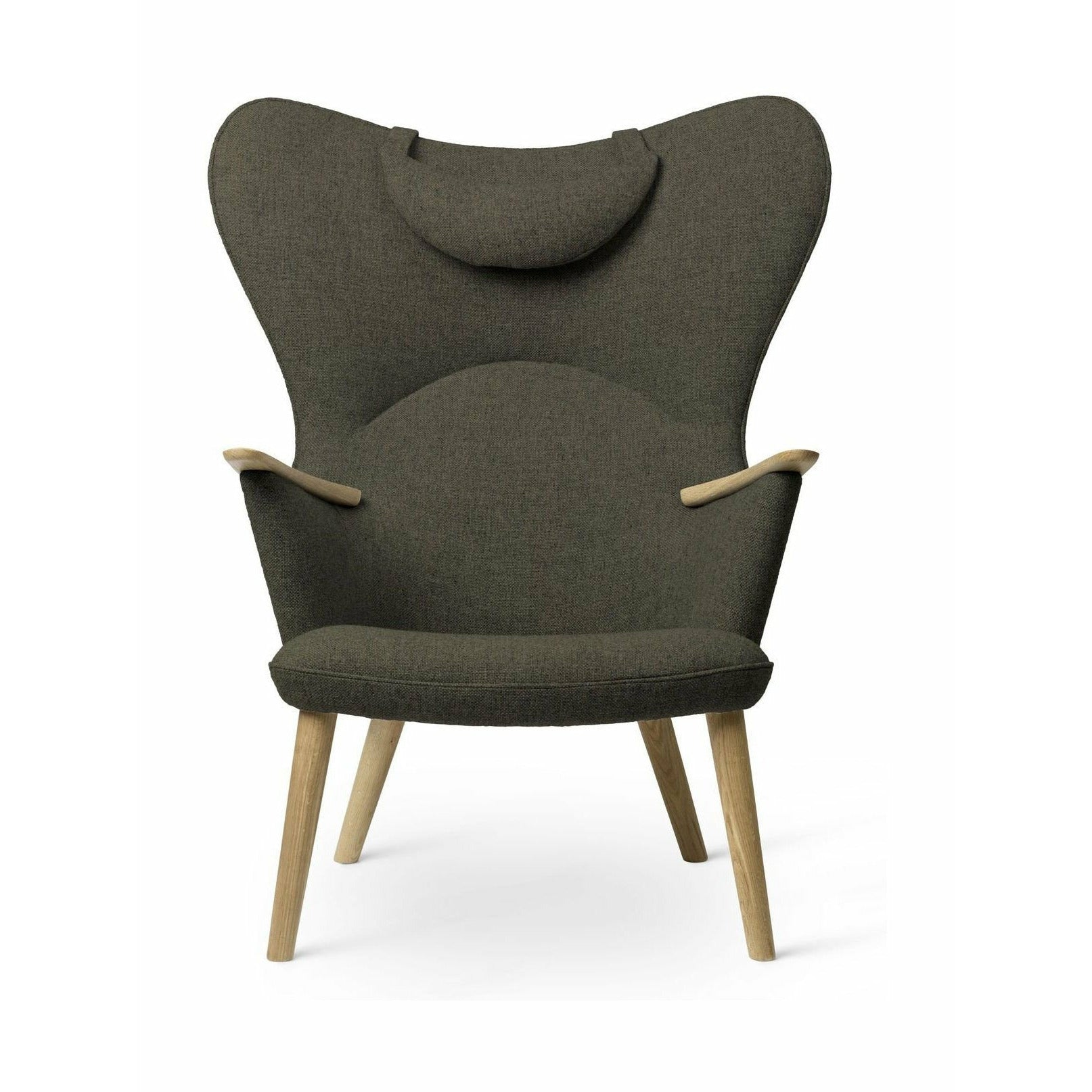 Carl Hansen CH78 Mama Bear Lounge Chair, Oak Huile / Green Fiord 0961