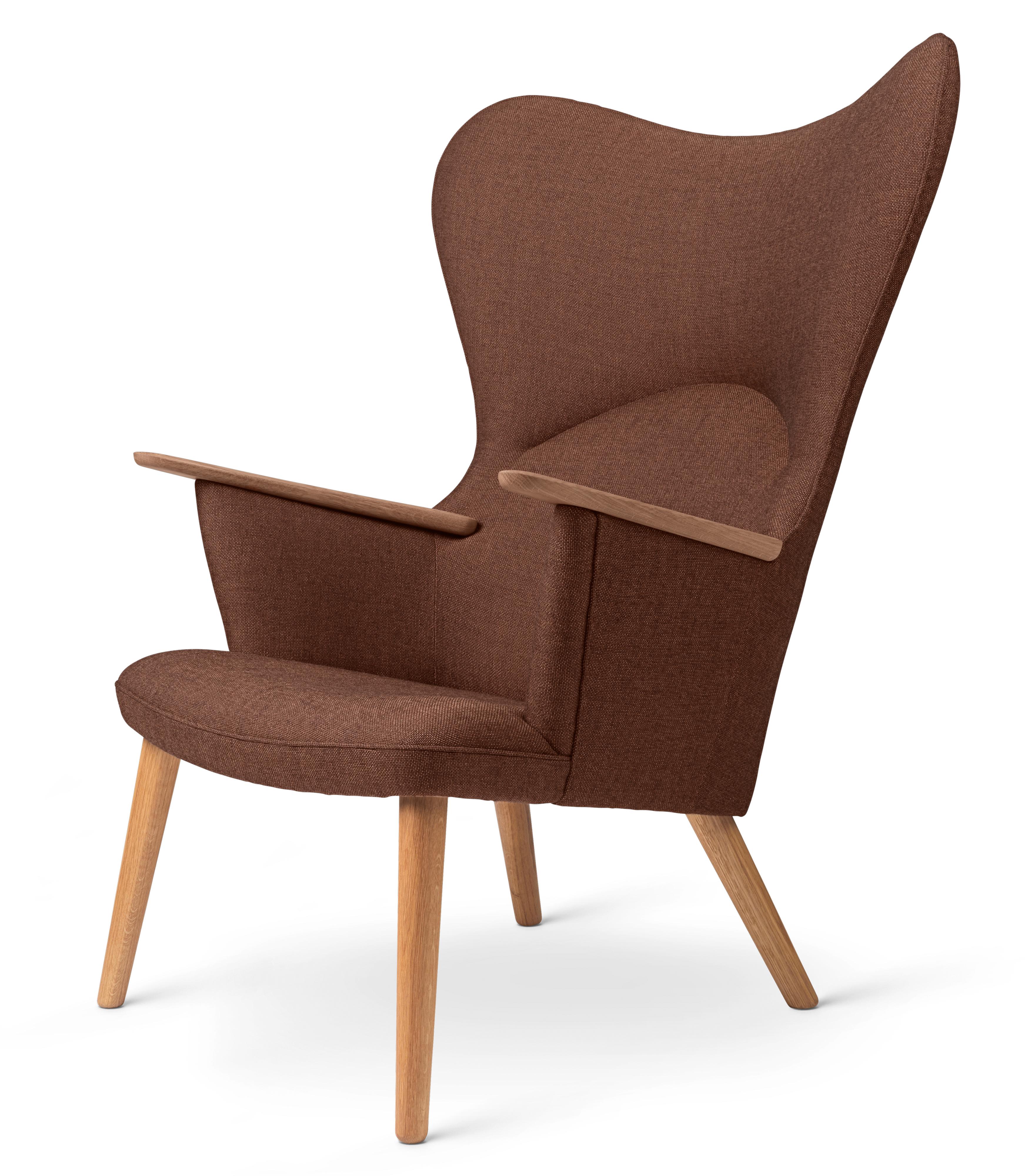 Carl Hansen Ch78 Mama Bear Lounge Chair, Oak Oiled/Passion 7101