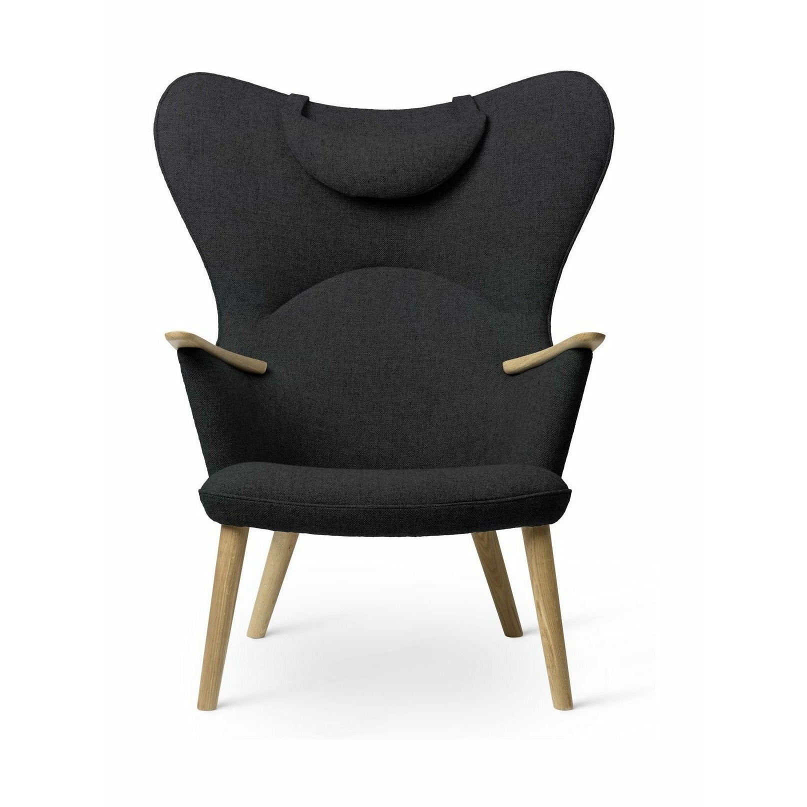 Carl Hansen CH78 Mama Bear Lounge Chair, Oak Oil / Black Fiord 0191