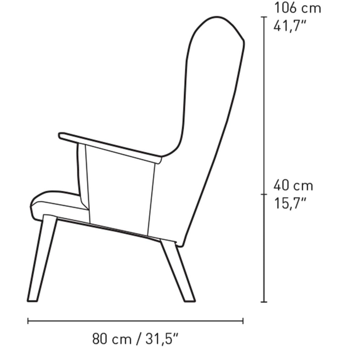 Carl Hansen CH78 Mama Bear Lounge Chair, Oak Soap / Blue Fiord 0782