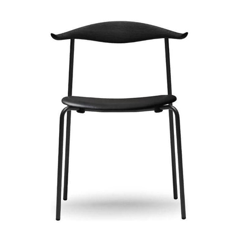Carl Hansen CH88 P -stol, svart bok/svart läder/svart krom