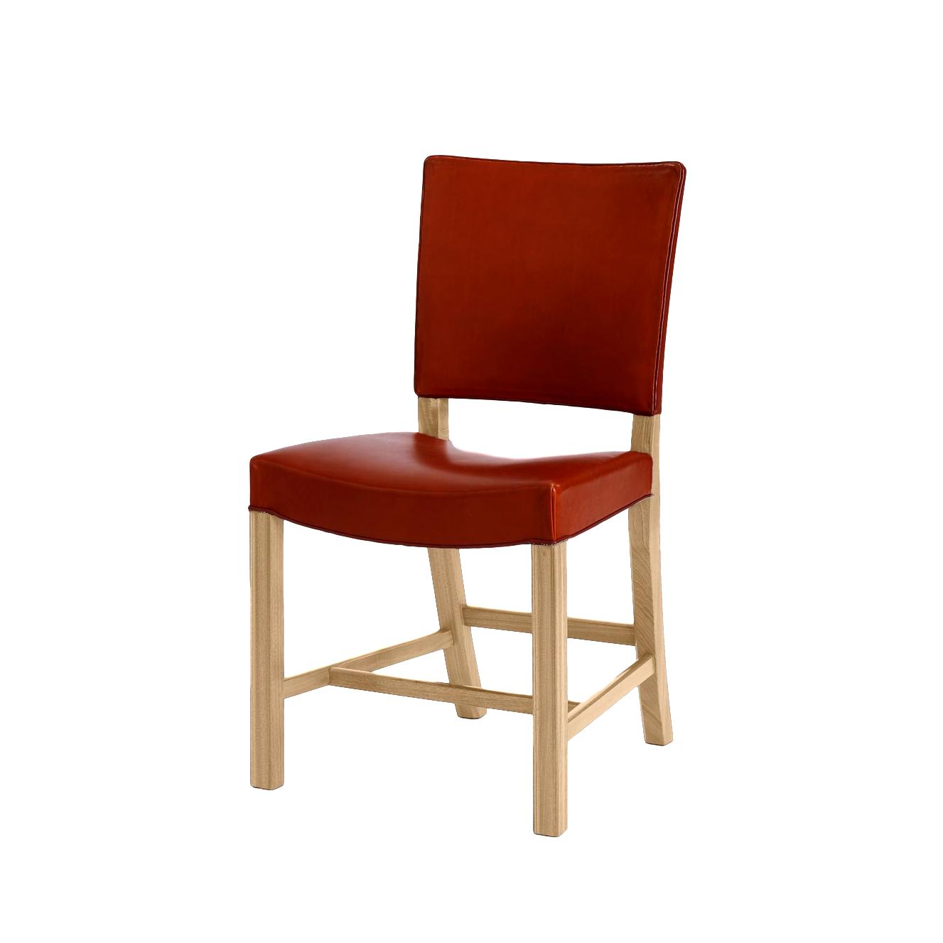 Carl Hansen KK39490 Liten röd stol, ekvålt/svart läder