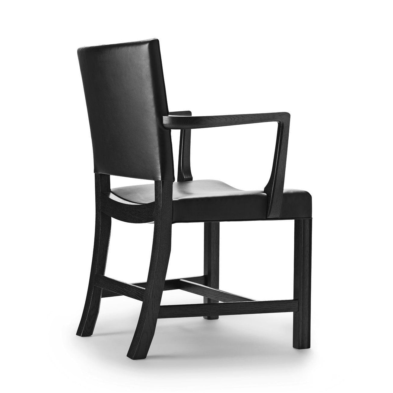 Carl Hansen KK37581 Stor rød lænestol, sort eg/sort læder