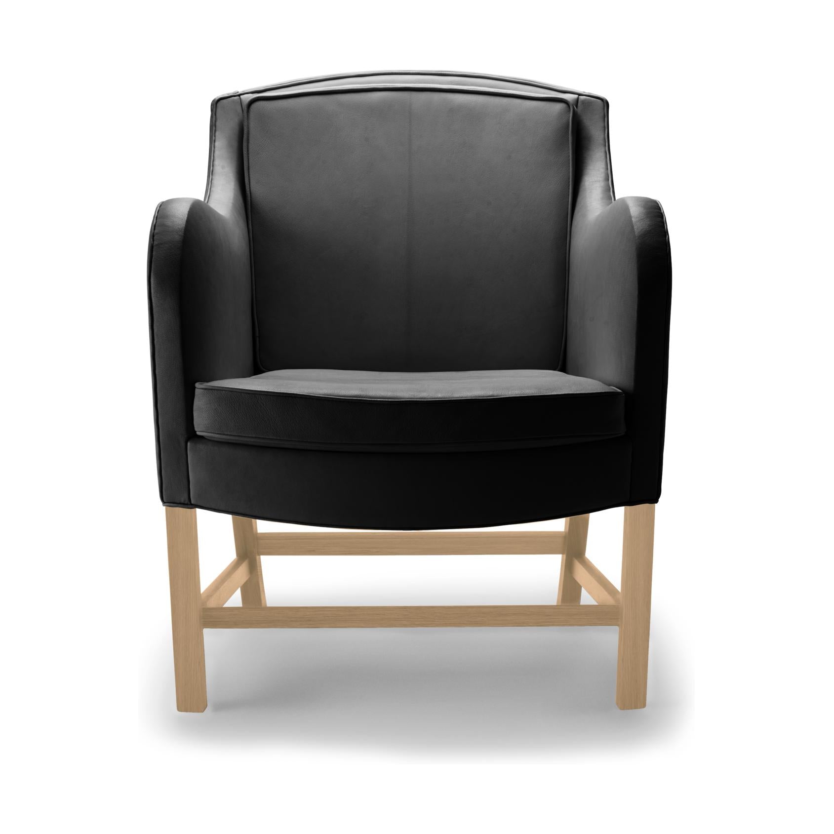 Carl Hansen KK43960 Mix Lounge stoel, geolied eiken/zwart leer