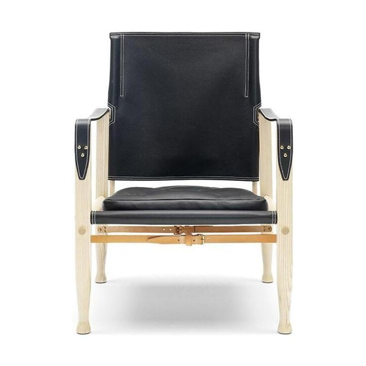 Silla de safari Carl Hansen KK47000, ceniza engrasada/cuero negro