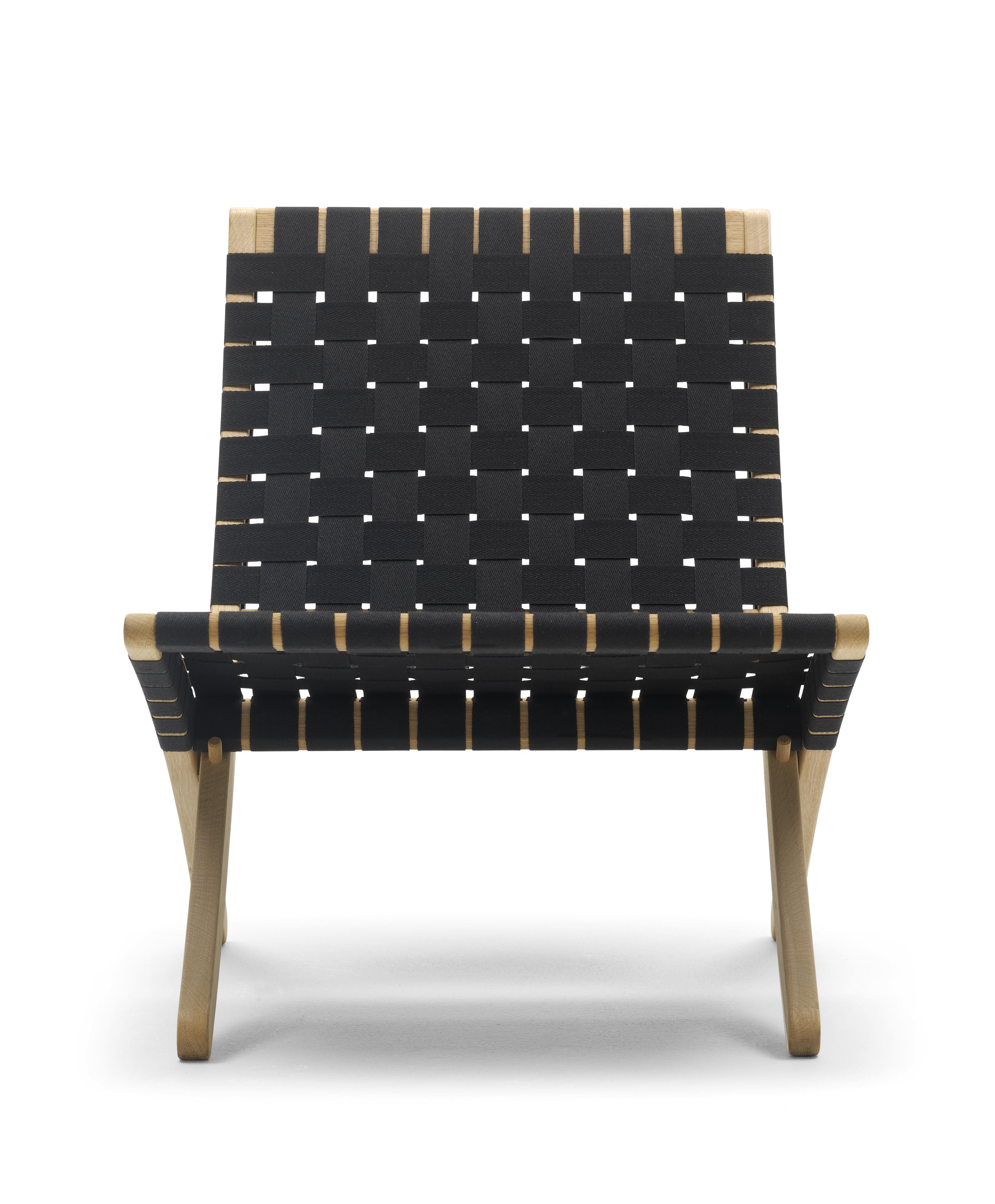 Carl Hansen MG501 Cuba Silla Oak Oil, correas de algodón negro