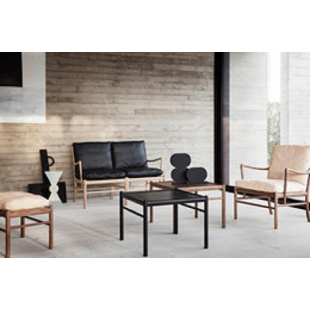 Carl Hansen - Ow149 2 - Canapé colonial, noyer huilé/cuir noir