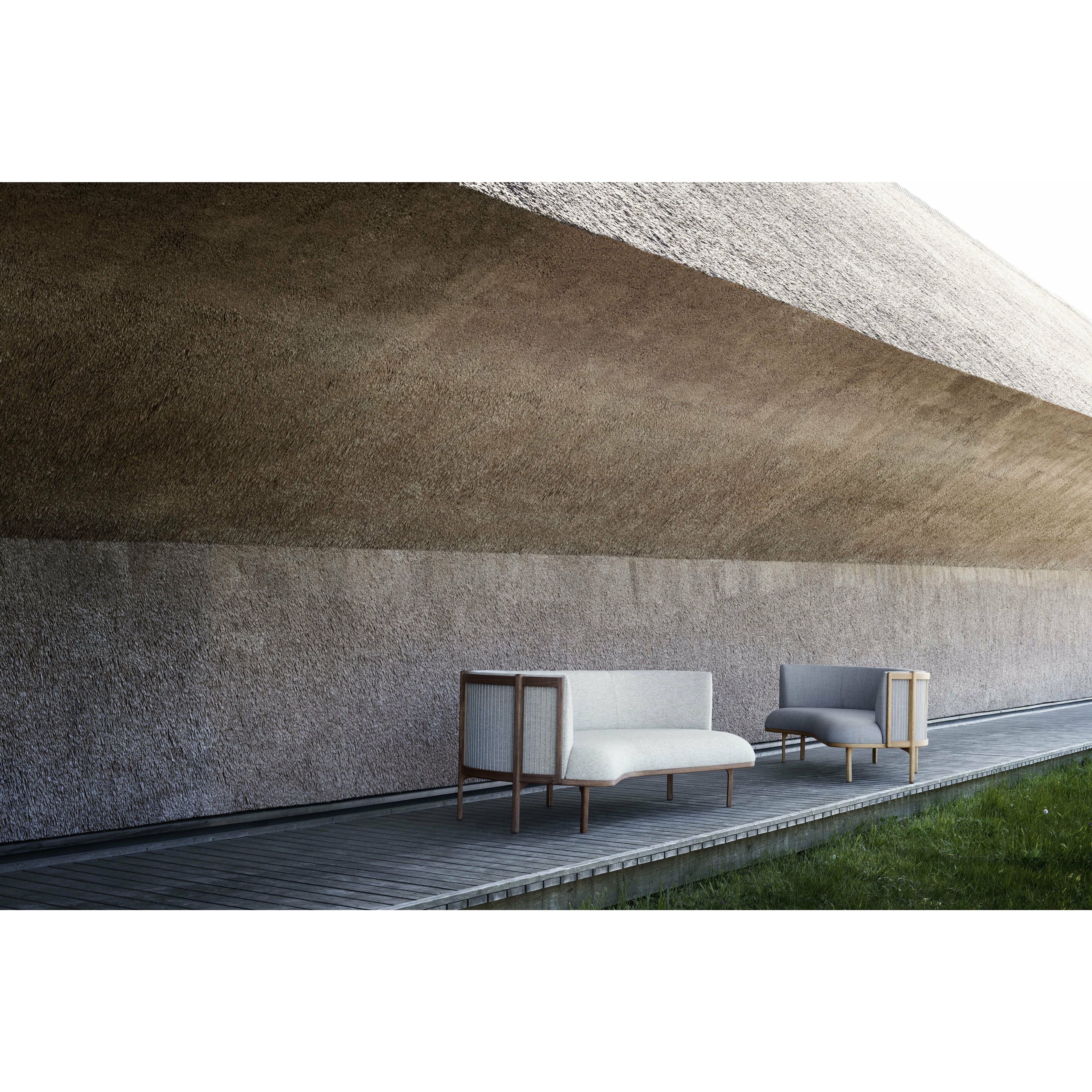 Carl Hansen RF1903 R Sideways Sofa 3 plazas de roble derecho/tela de fiord, gris/marrón natural