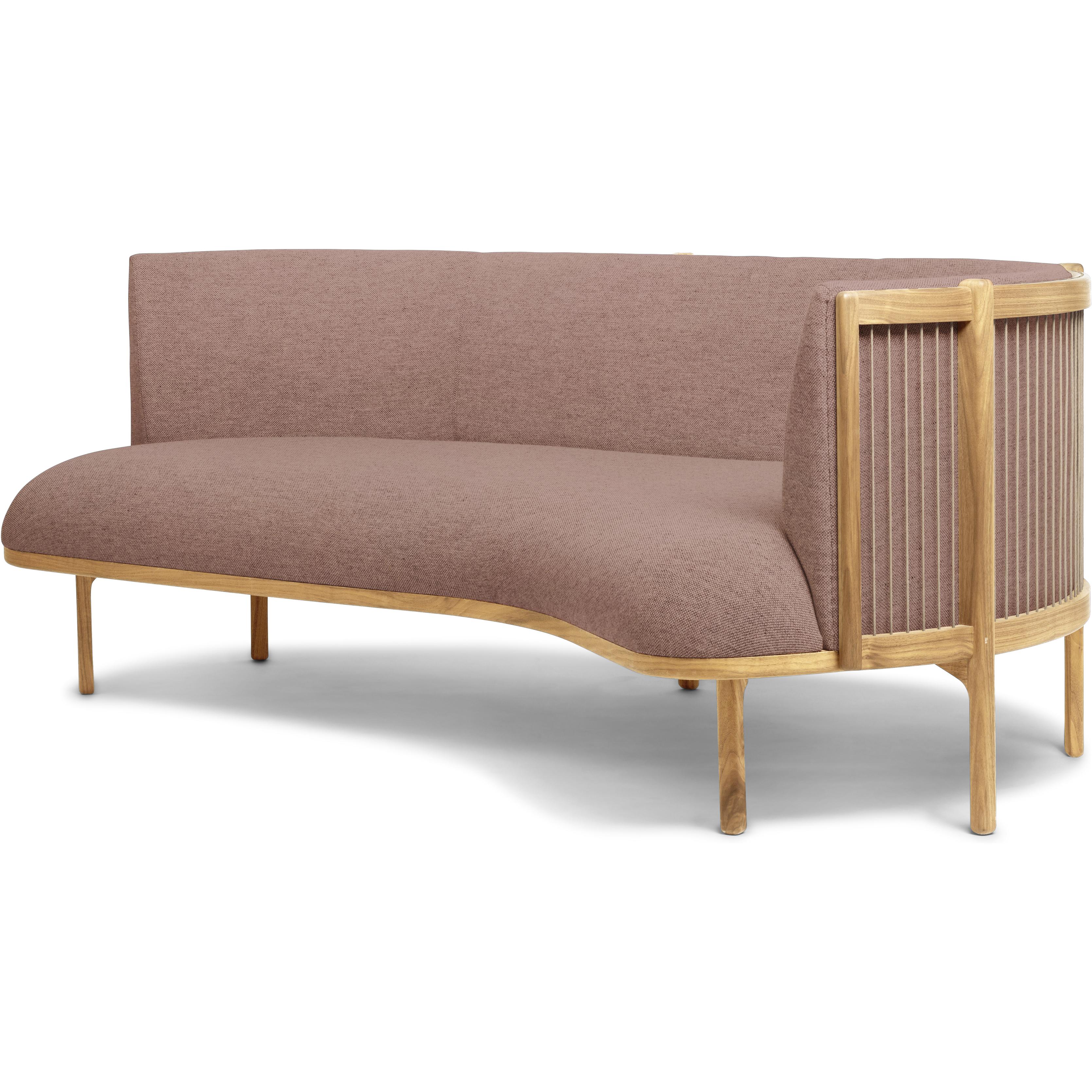 Carl Hansen RF1903 R seitlich Sofa 3 Sitzer rechts Eichenöl/Fiord Stoff, rosa/natürlich braun