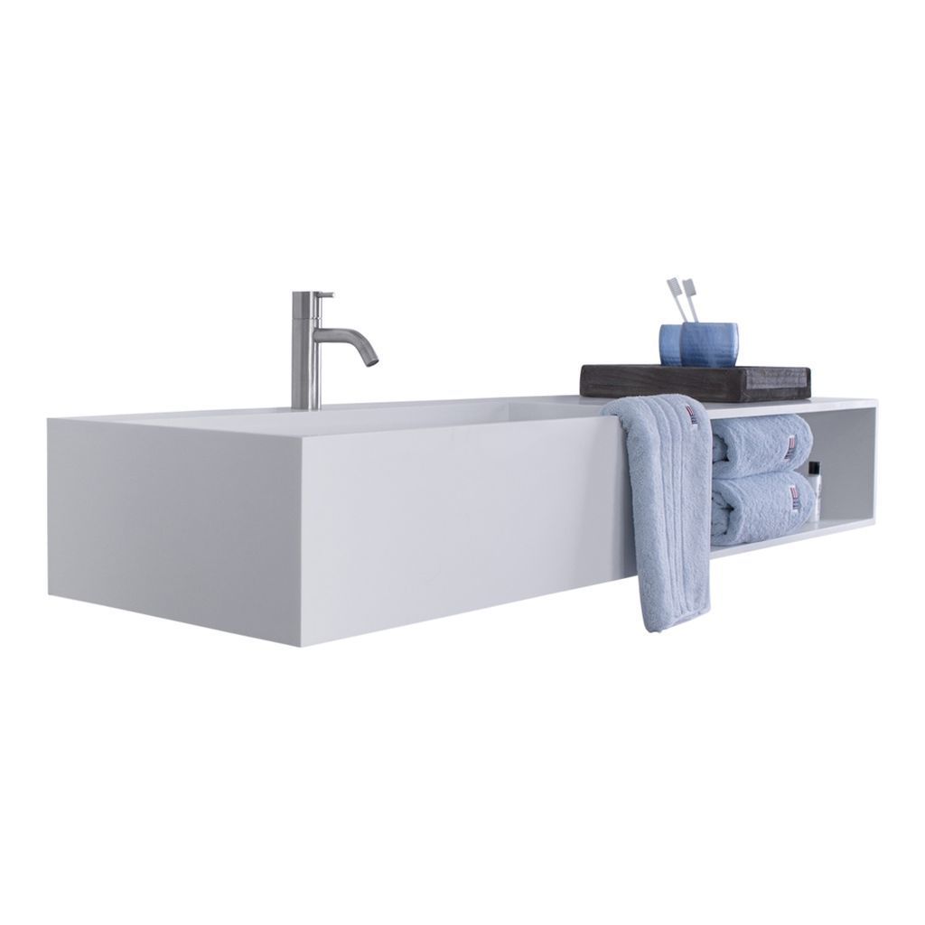 Copenhagen Bath Sandfjord Left Wash Basin, L140 Cm