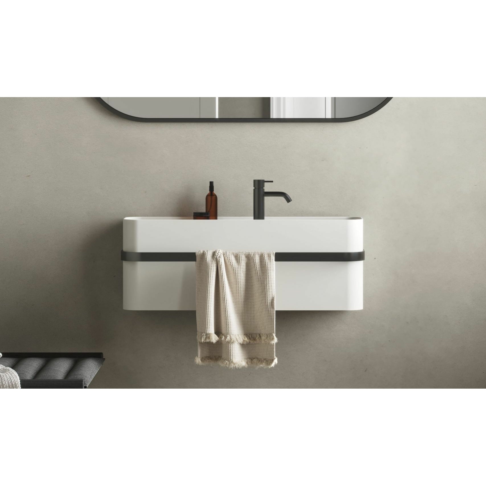 Köpenhamn Bath Yuno Rail Wash Basin, L80 cm