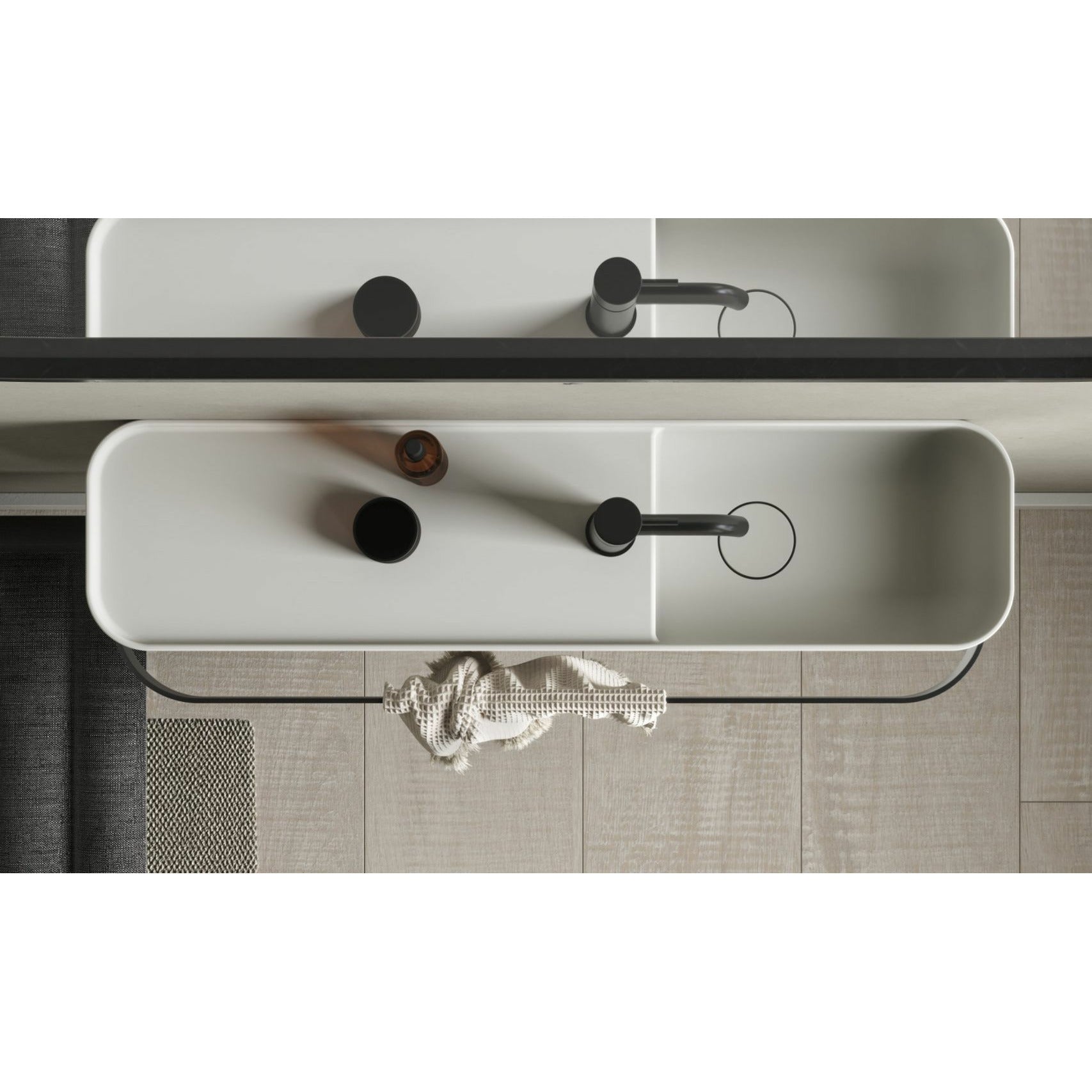 Copenhague Bath Yuno Rail Wash Basin, L80 cm