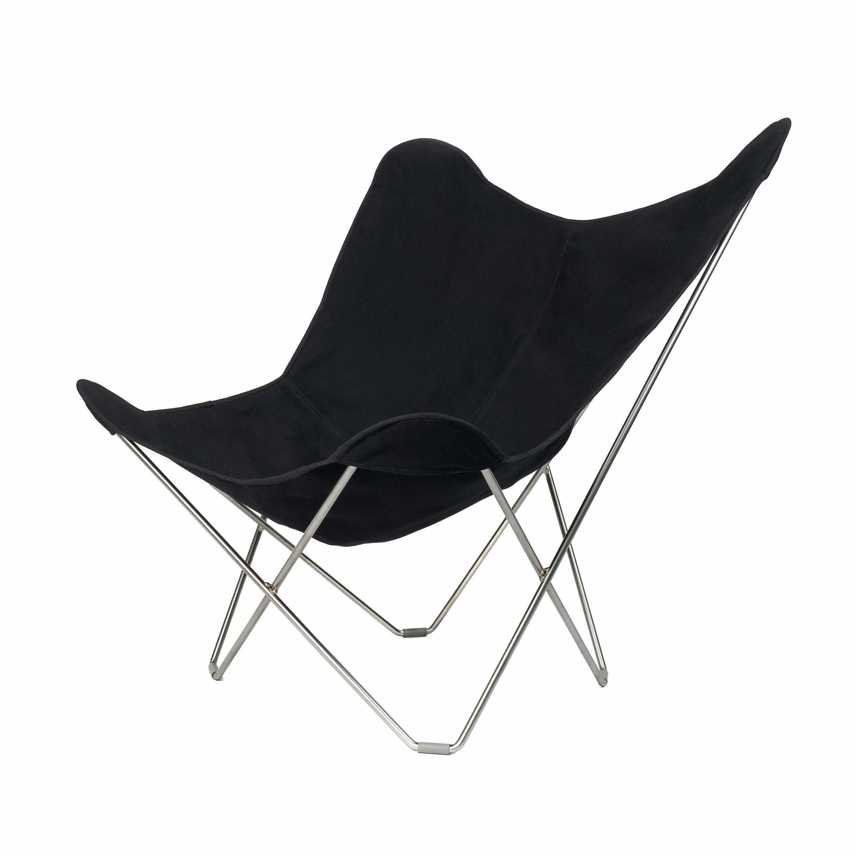 Cuero bomullsduk Mariposa -stol, svart med kromram