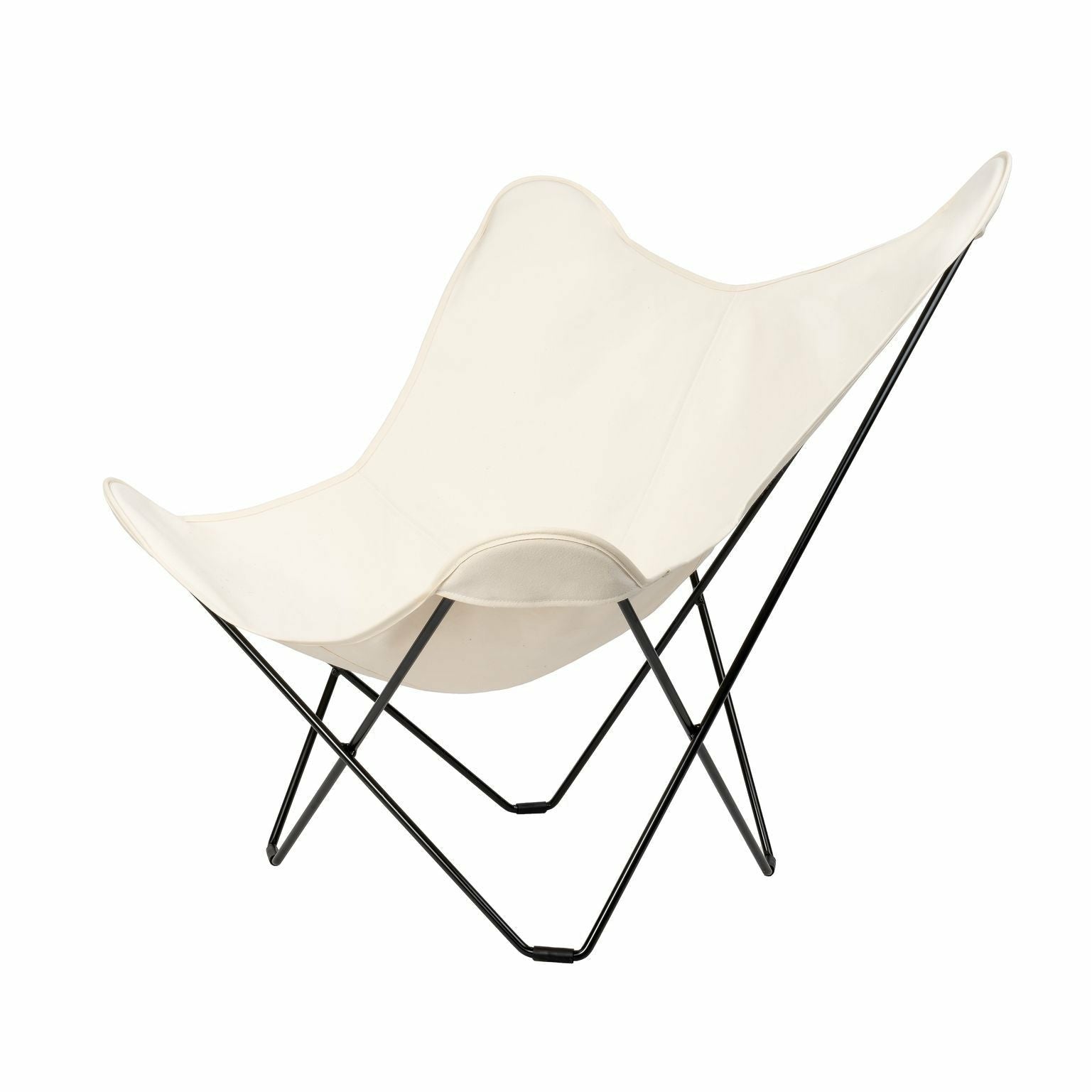 Cuero bomullsduk Mariposa -stol, vit med svart ram