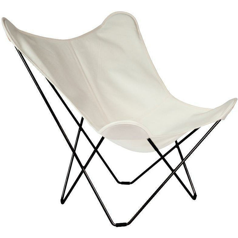 Cadeira de borboleta mariposa do sol do sol, ostra/moldura ao ar livre preto