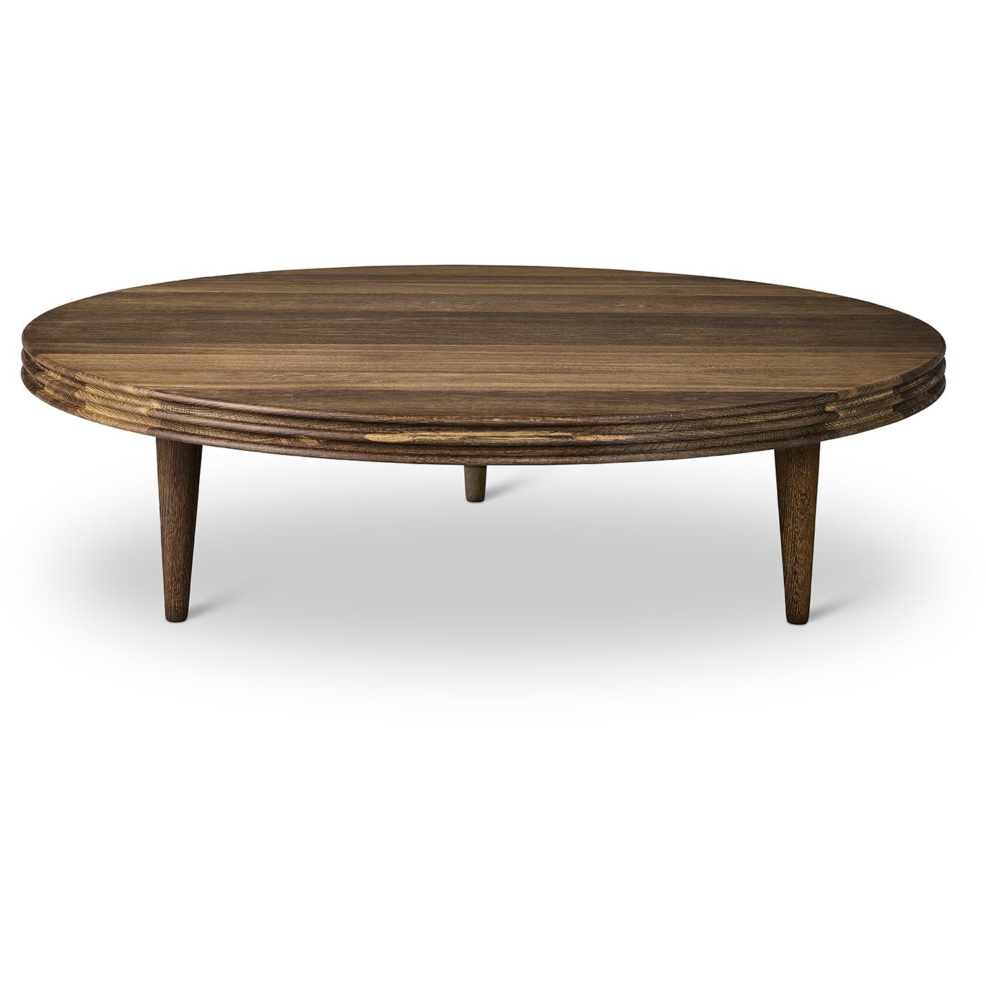 DK3 Groove Three Legged Side Table Oak gerookt, Øx H 110x30 cm