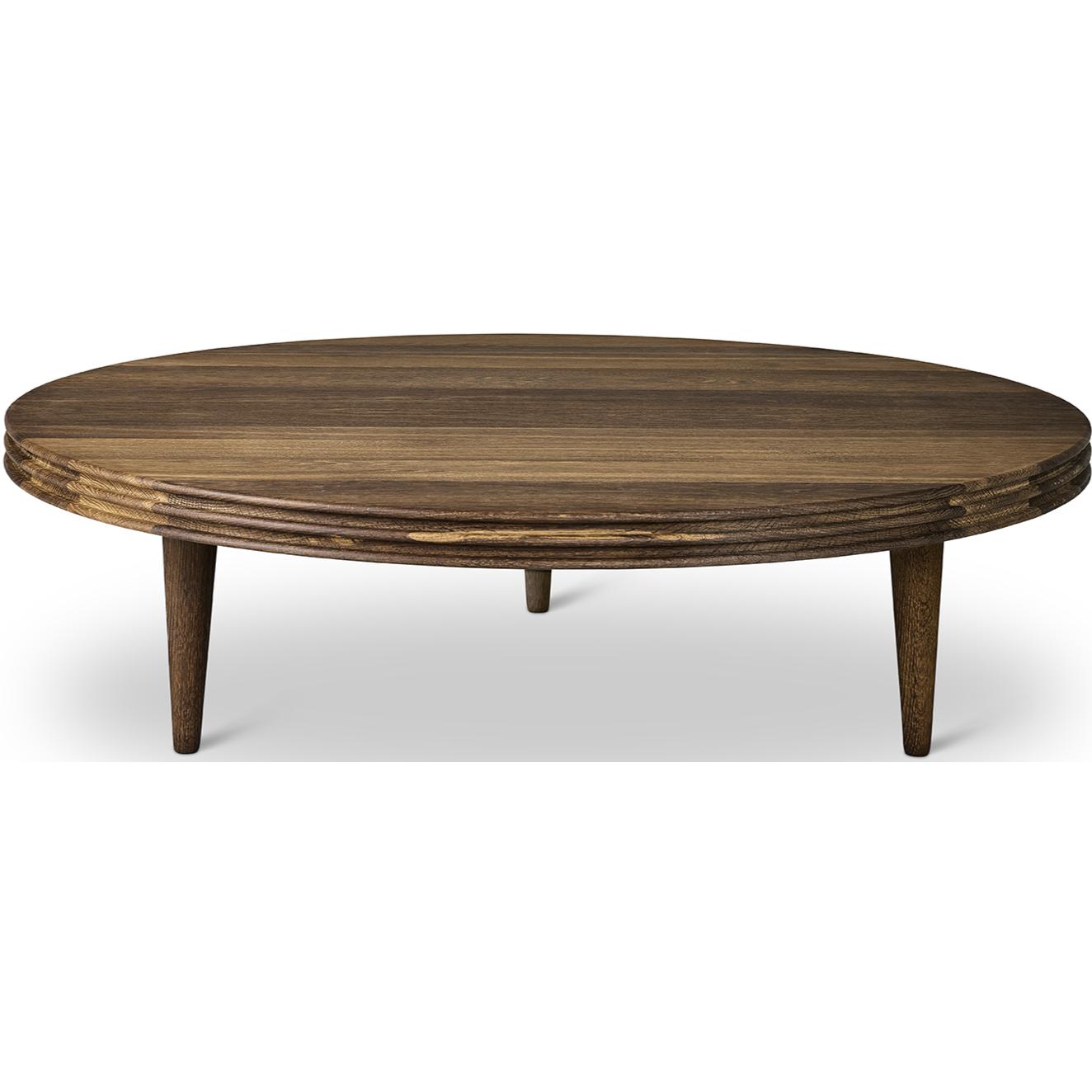 DK3 Groove Three Legged Side Table Oak gerookt, Øx H 110x45 cm