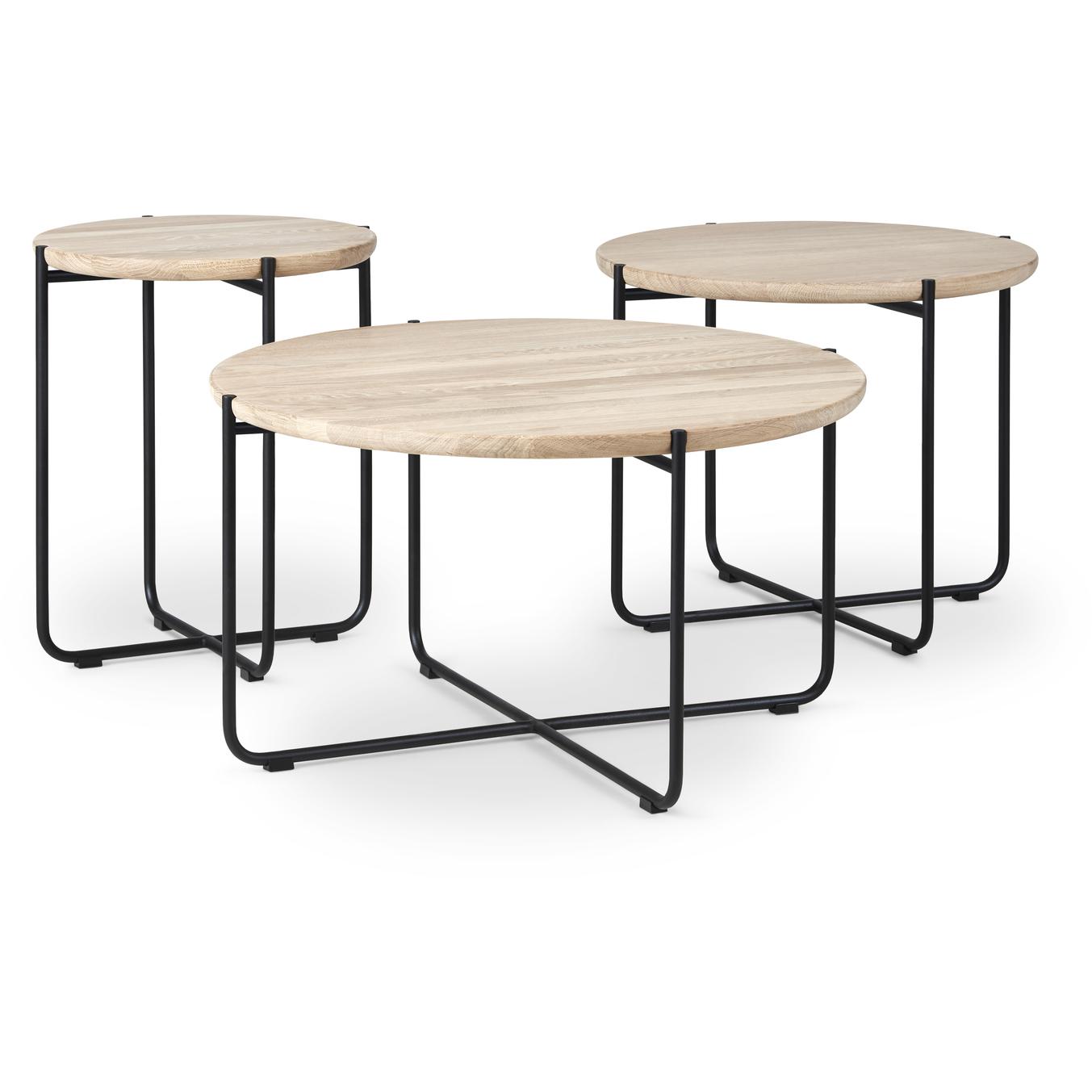 DK3 Konno Table d'appoint Round Savaped Oak, Ø80 cm