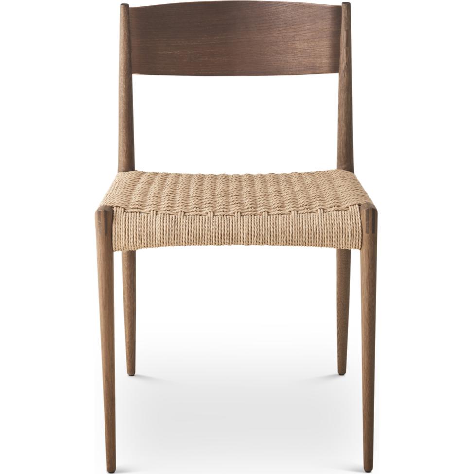 Cadeira de jantar DK3 PIA, carvalho defumado/cordel de papel natural