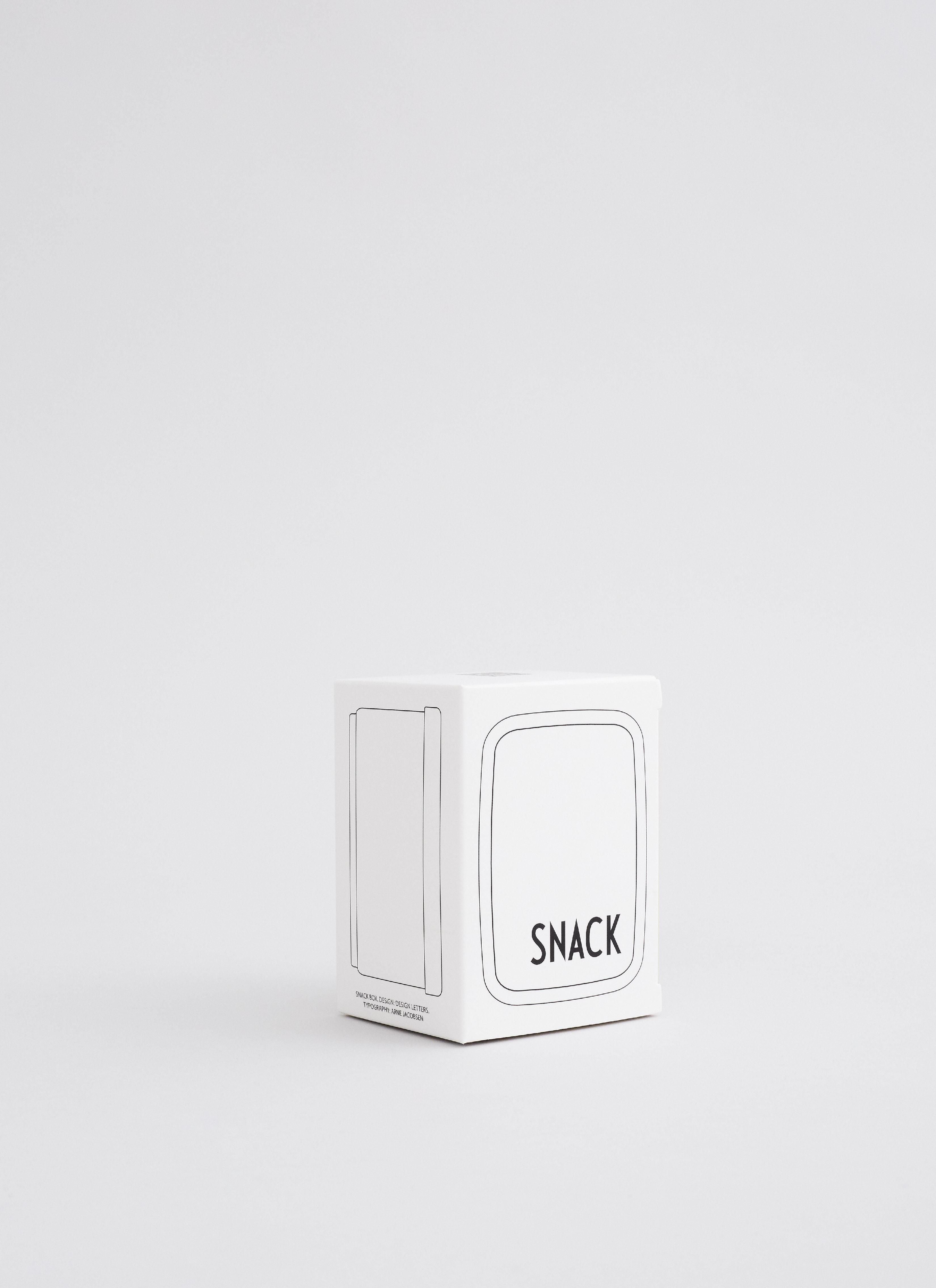 Caja de bocadillos de diseño de letras, blanco