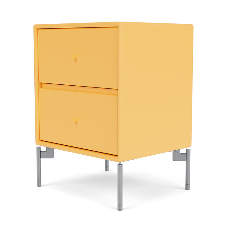 Montana Drift Drawer -modul med ben, Acacia/Matt Chrome