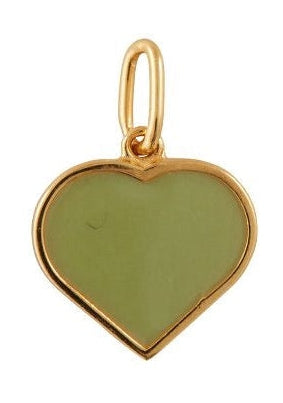 Lettres de conception Email Pendant Big Heart Gold, Green croustillant