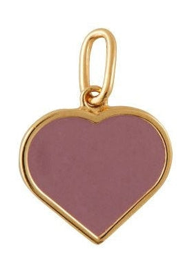 Lettres de conception Email Pendant Big Heart Gold, Dusty Purple